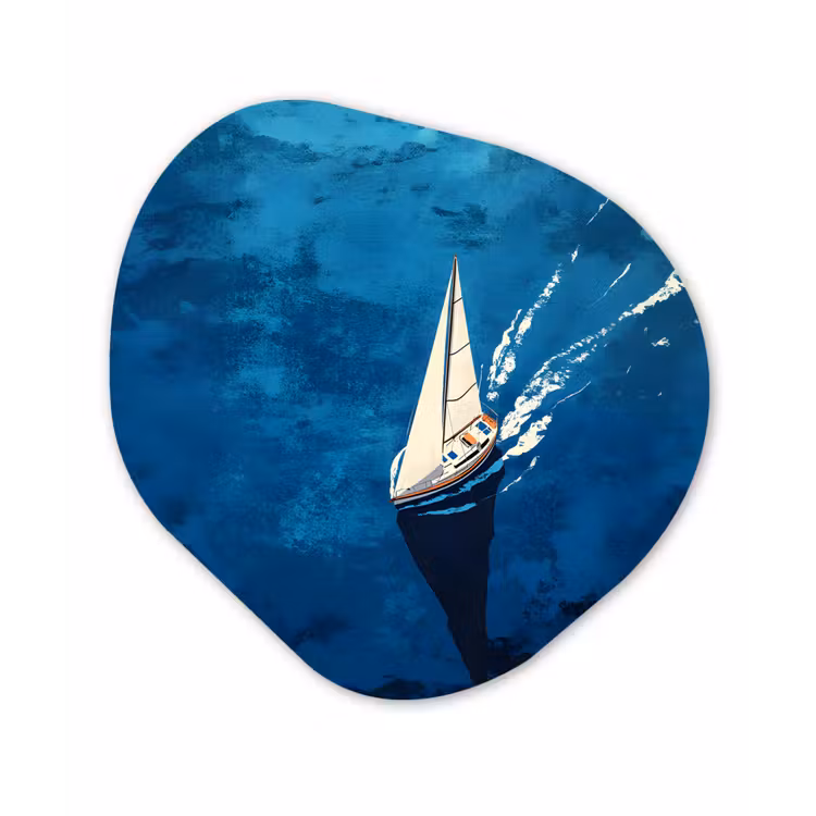 Organisch schilderij - Forex - Zeilboot - Water - Abstract - Schaduw — 1