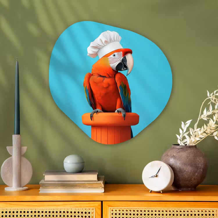 Organische vorm aluminium - Ara - Koksmuts - Sokkel - Grappig — 2