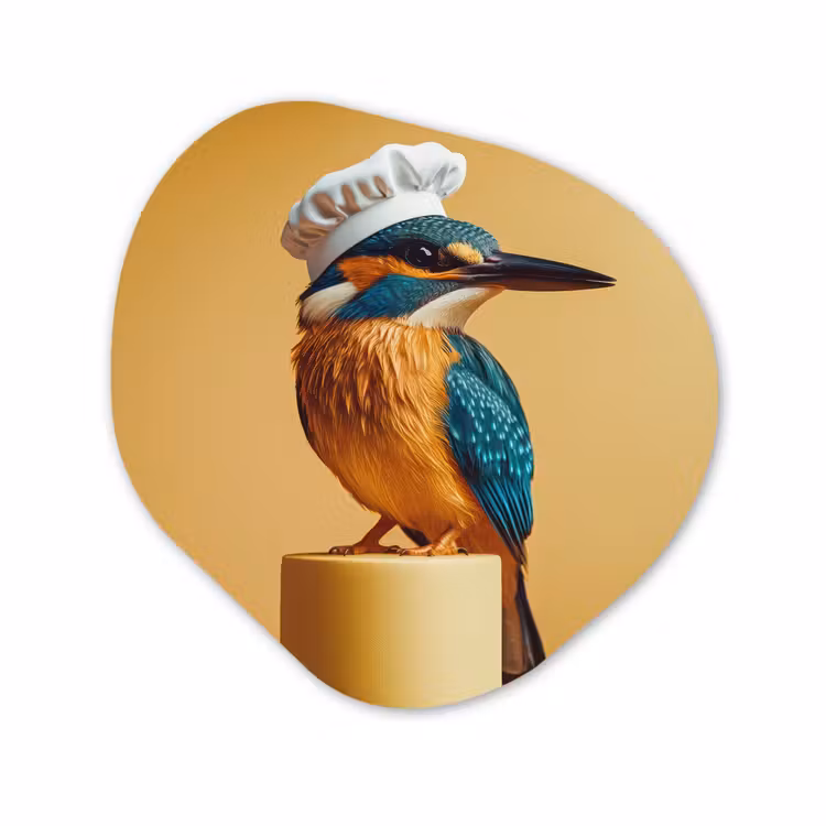 Organische vorm aluminium - Ijsvogel - Pilaar - Koksmuts - Vogel — 1