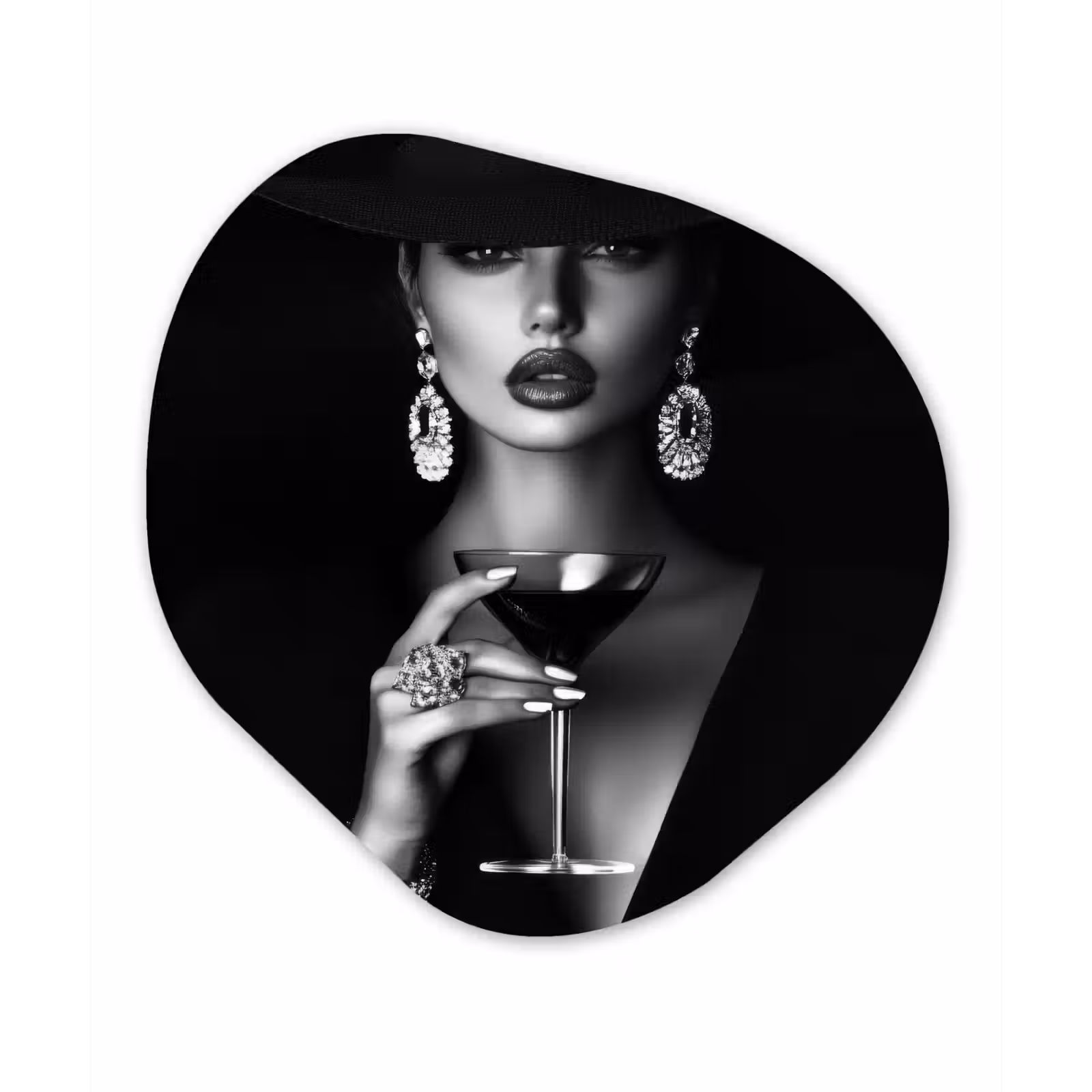 Organisch schilderij - Forex - Vrouw - Cocktail - Chic — 1