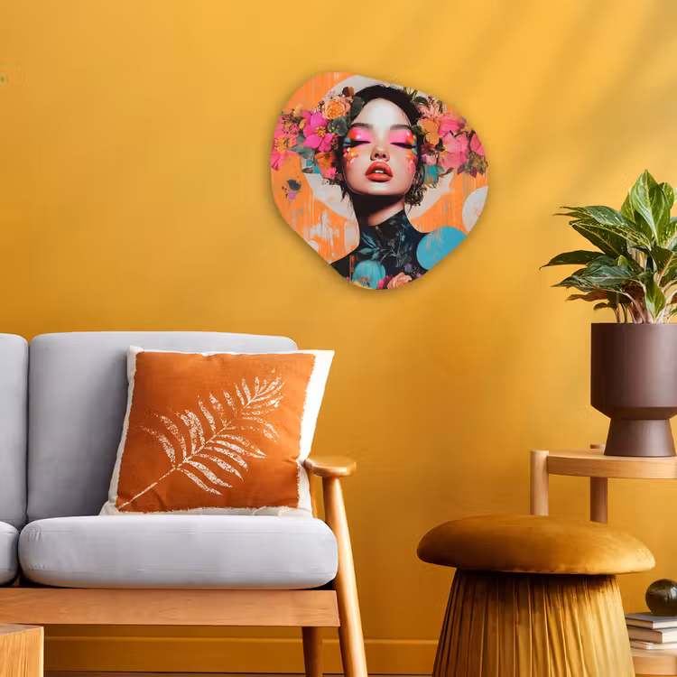 Organisch schilderij - Forex - Portret - Vrouw - Abstract - Bloemen — 3