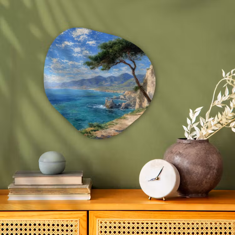 Organisch schilderij - Forex - Rotsen - Kustlijn - Boom - Bergen — 2