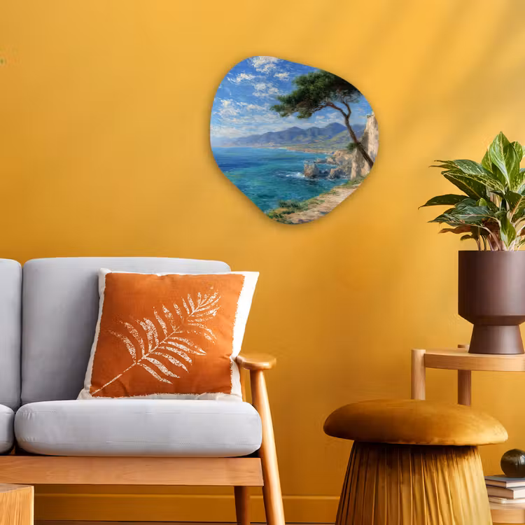 Organisch schilderij - Forex - Rotsen - Kustlijn - Boom - Bergen — 3