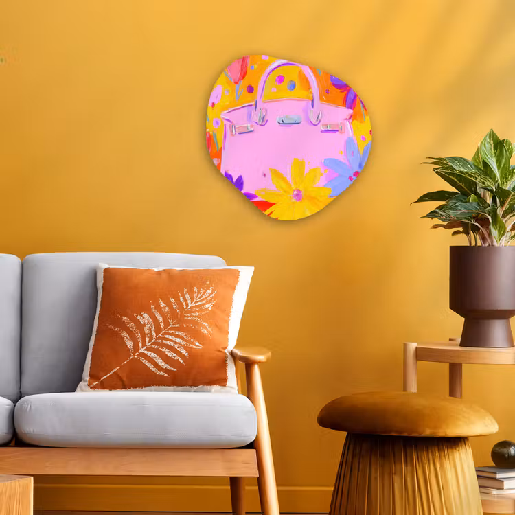 Organisch schilderij - Forex - Tas - Roze - Bloemen — 3