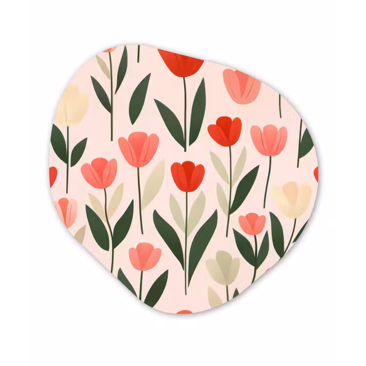 Organisch schilderij - Forex - Tulpen - Modern - Roze — 1