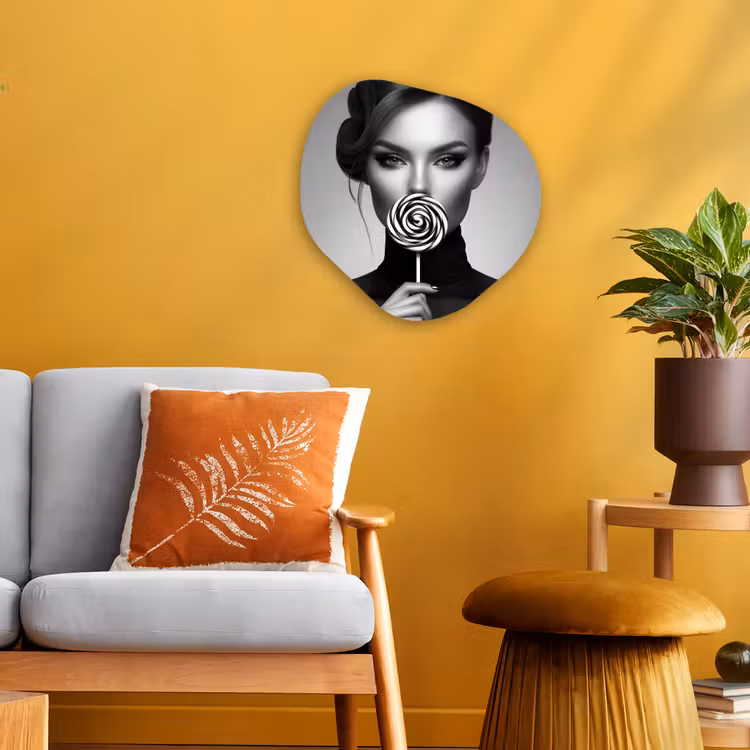 Organisch schilderij - Forex - Vrouw - Lolly - Zwart — 3