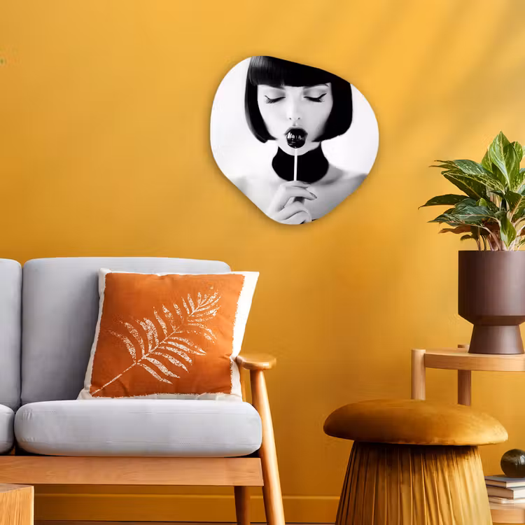 Organisch schilderij - Forex - Vrouw - Lolly - Zwart - Wit — 3