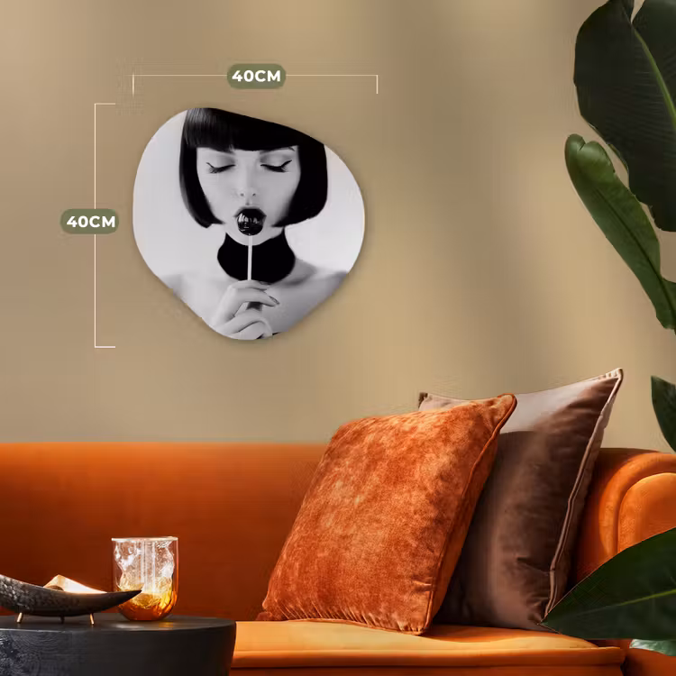 Organisch schilderij - Forex - Vrouw - Lolly - Zwart - Wit — 4