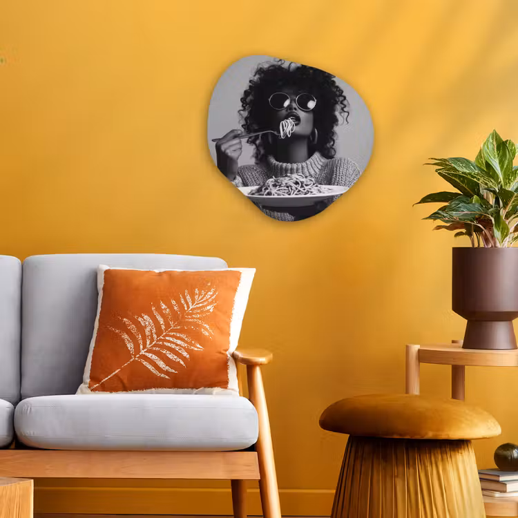 Organisch schilderij - Forex - Vrouw - Pasta - Zwart - Wit — 3
