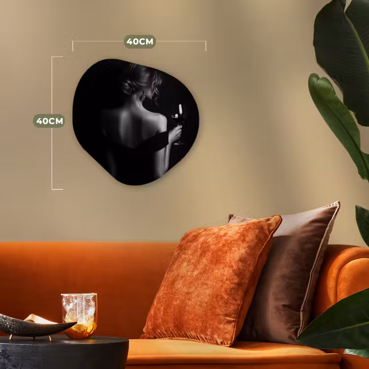 Organisch schilderij - Forex - Vrouw - Wijn - Jurk — 4