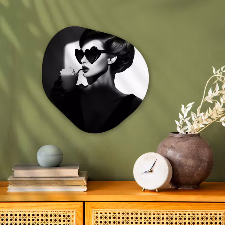 Organisch schilderij - Forex - Vrouw - Zwart - Hart — 2