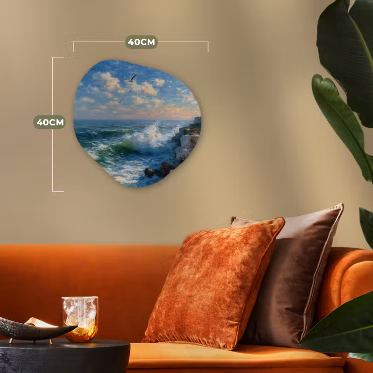 Organisch schilderij - Forex - Zee - Golven - Rotsen - Meeuwen — 4