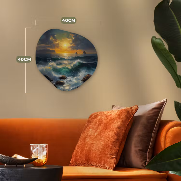 Organisch schilderij - Forex - Zee - Zon - Golven - Rotsen — 4