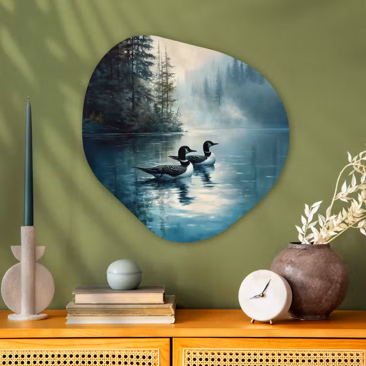 Organische vorm aluminium - Bos - Water - Eenden - Mistig — 2