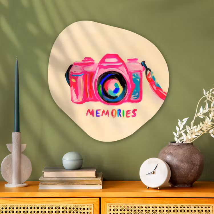 Organische vorm aluminium - Camera - Memories - Roze - Geschilderd — 2