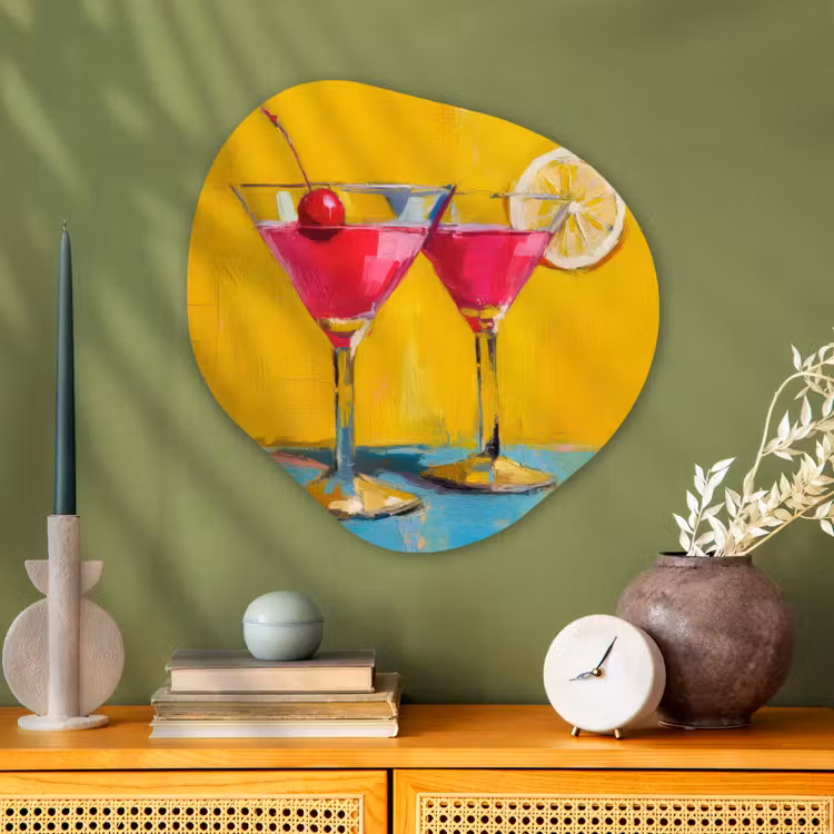 Organische vorm aluminium - Glazen - Cocktail - Citroen - Kers — 2