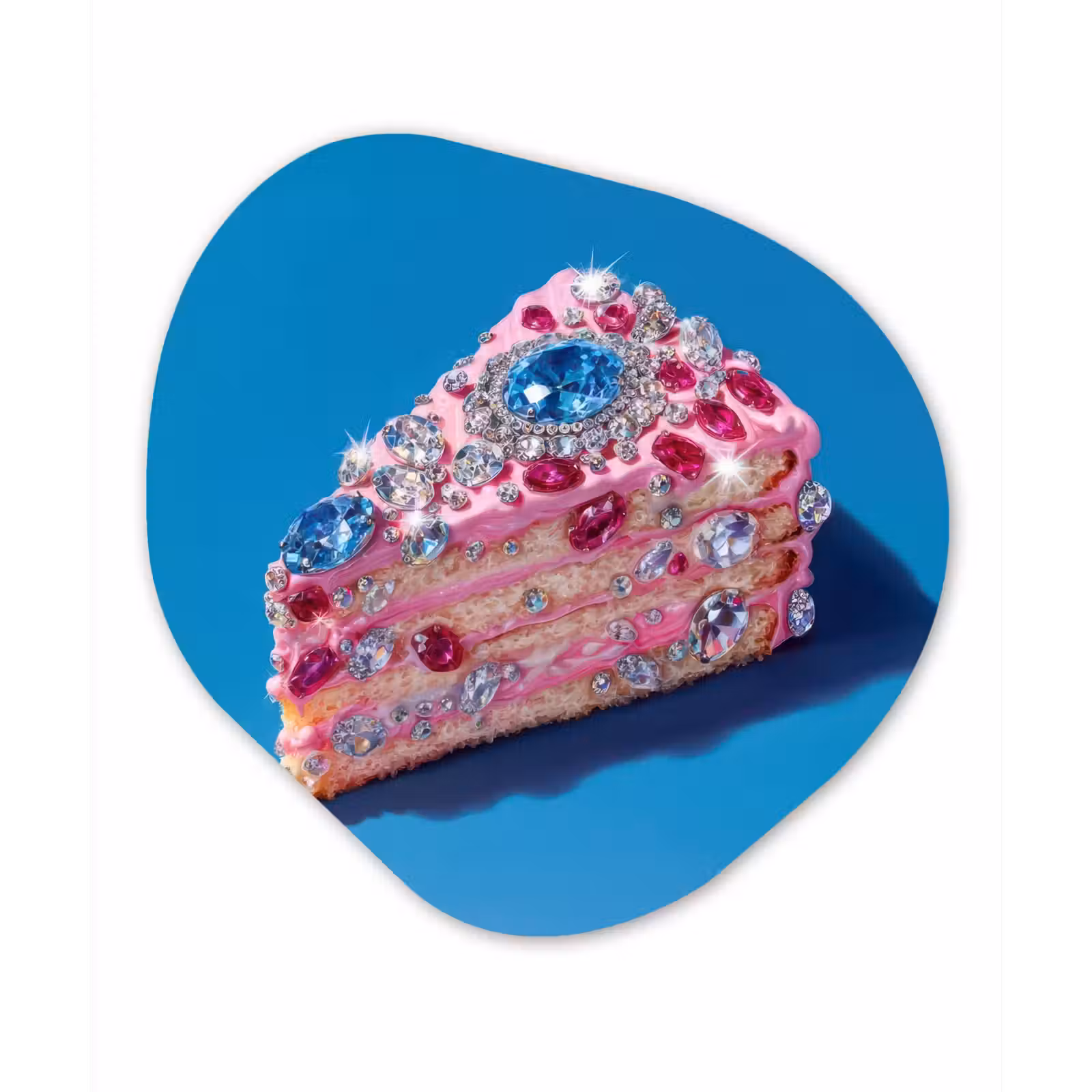 Organisch schilderij - Forex - Taart - Edelstenen - Glitters - Roze — 1