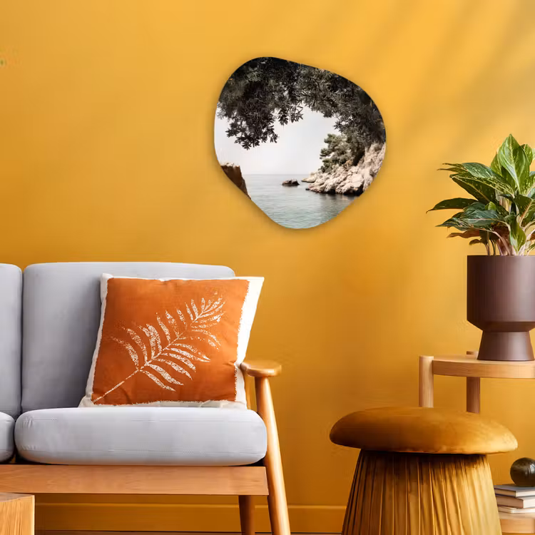 Organisch schilderij - Forex - Rotsen - Zee - Boom - Groen — 3