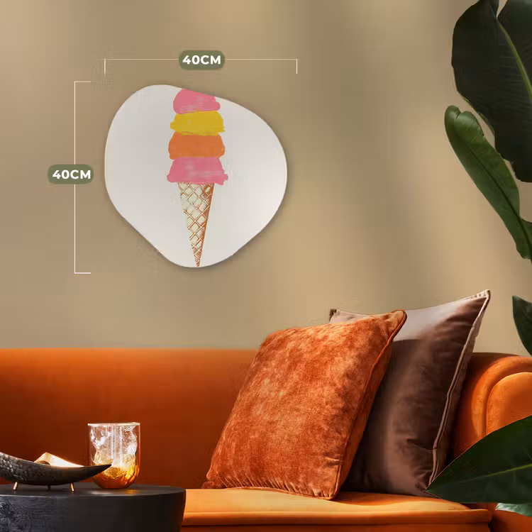 Organisch schilderij - Forex - Schepijs - Hoorntje - Illustratie - Minimalistisch — 4