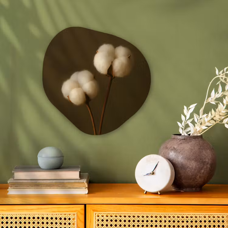 Organisch schilderij - Forex - Takken - Katoen - Wit - Bollen — 2