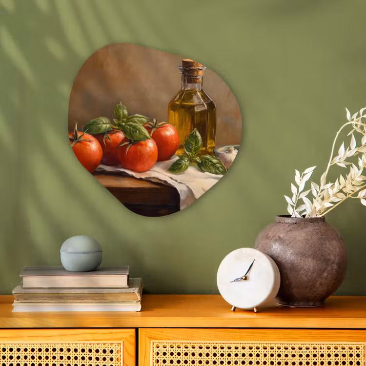 Organisch schilderij - Forex - Tomaten - Olijfolie - Stilleven — 2