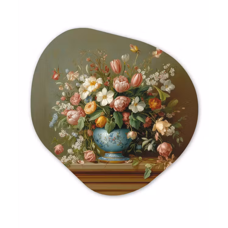Organisch schilderij - Forex - Vaas - Pastel - Kleuren - Bloemen — 1