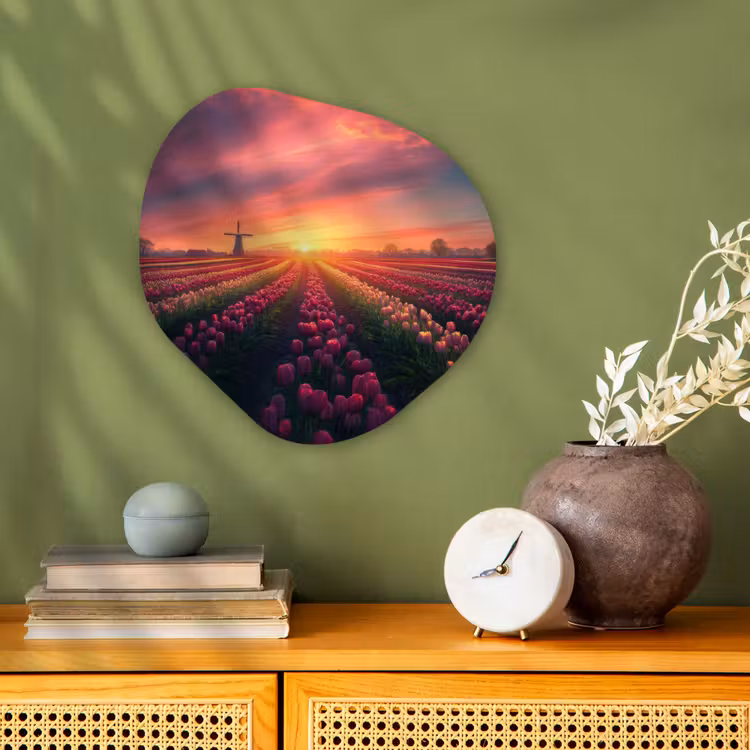 Organisch schilderij - Forex - Windmolen - Zonsondergang - Landschap — 2