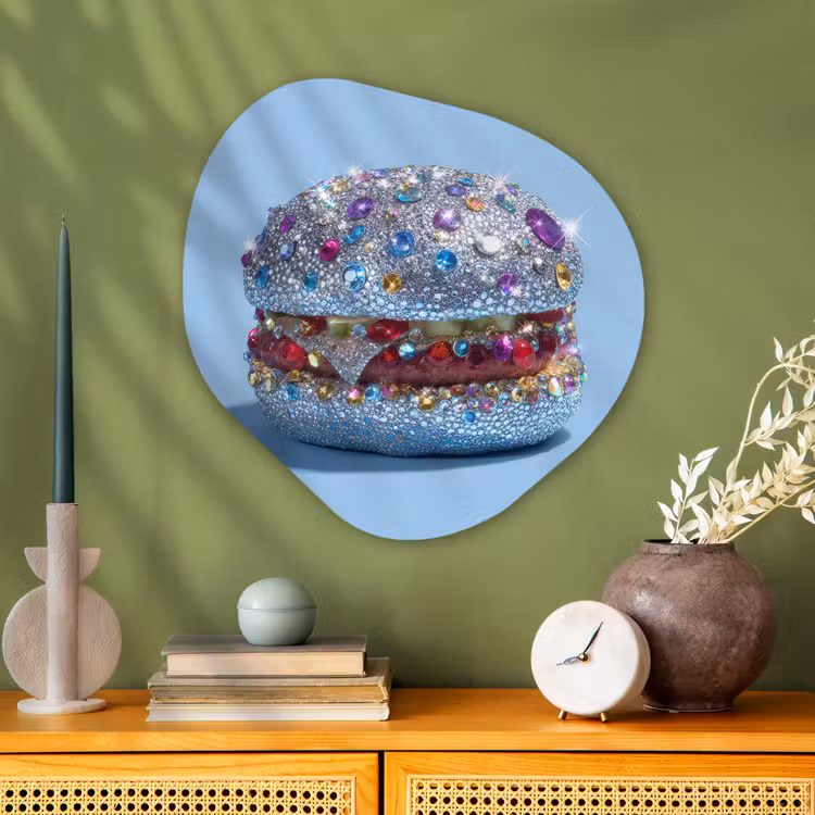 Organische vorm aluminium - Glitters - Hamburger - Blauw — 2