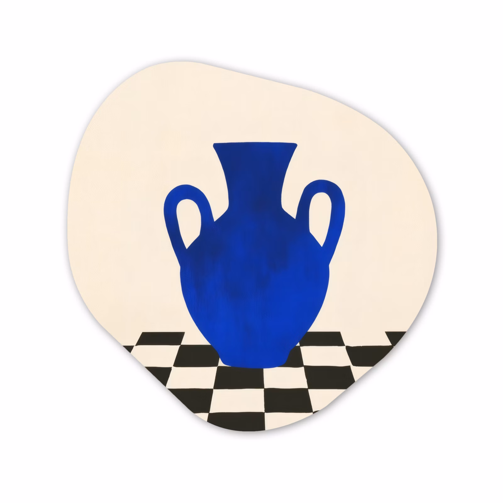 Organisch schilderij - Forex - Vaas - Blauw - Geblokt - Modern — 1