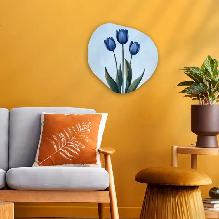 Organisch schilderij - Forex - Tulpen - Blauw - Bladeren — 3
