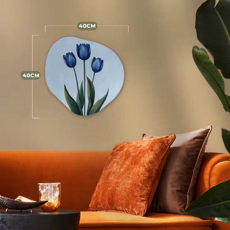 Organisch schilderij - Forex - Tulpen - Blauw - Bladeren — 4