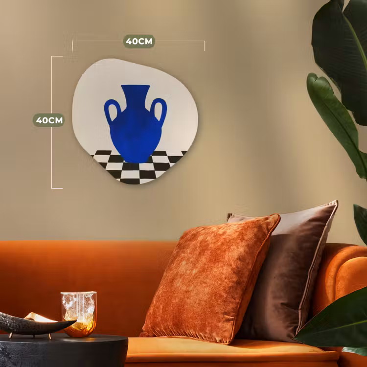 Organisch schilderij - Forex - Vaas - Blauw - Geblokt - Modern — 4