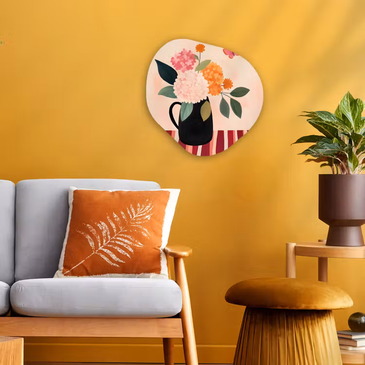 Organisch schilderij - Forex - Vaas - Bloemen - Vlinder - Rood — 3