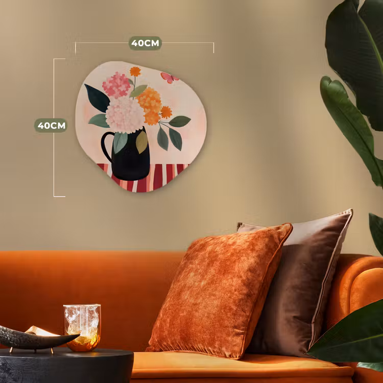Organisch schilderij - Forex - Vaas - Bloemen - Vlinder - Rood — 4