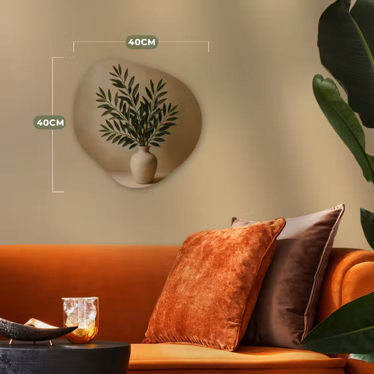 Organisch schilderij - Forex - Vaas - Olijftakken - Bladeren - Beige — 4