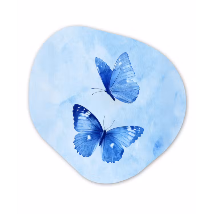 Organisch schilderij - Forex - Vlinders - Sierlijk - Blauw — 1
