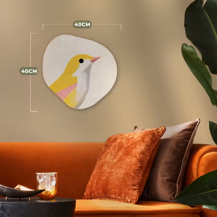 Organisch schilderij - Forex - Vogel - Minimalistisch - Geel — 4