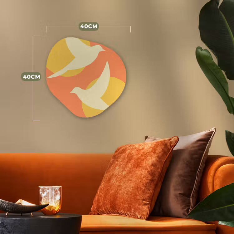 Organisch schilderij - Forex - Vogels - Cirkels - Geel — 4