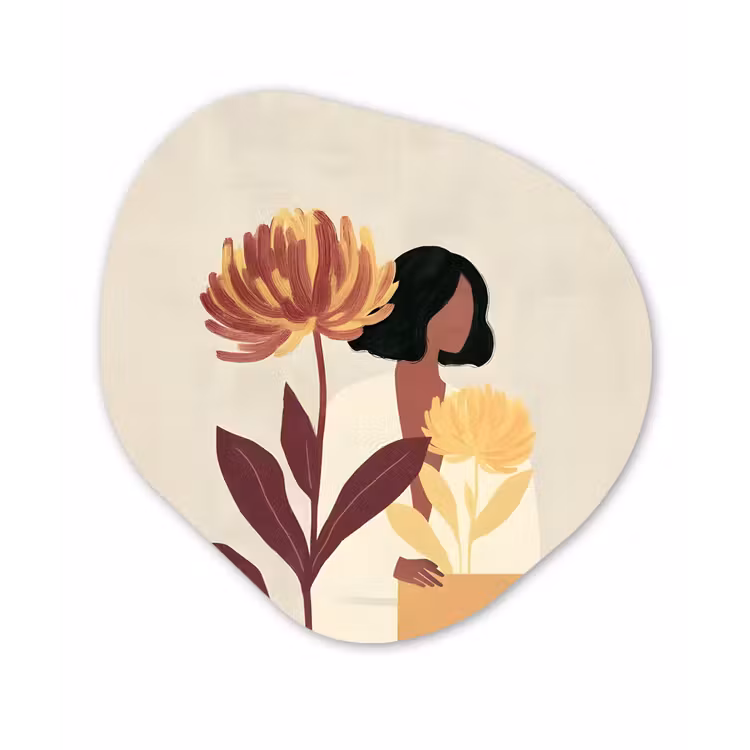 Organisch schilderij - Forex - Vrouw - Minimalistisch - Bloem — 1
