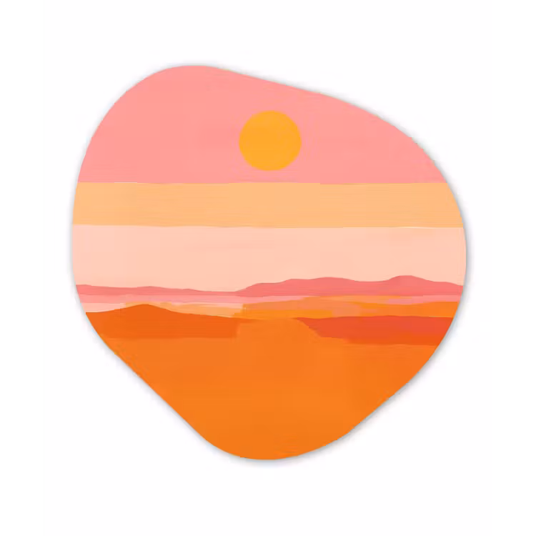 Organisch schilderij - Forex - Zon - Abstract - Landschap - Oranje — 1