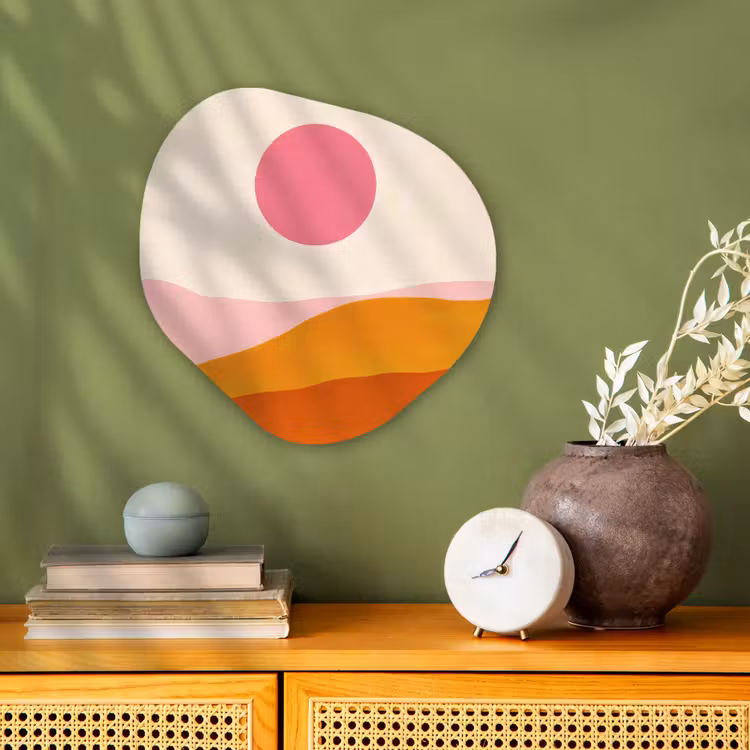 Organisch schilderij - Forex - Zon - Heuvels - Abstract - Roze — 2