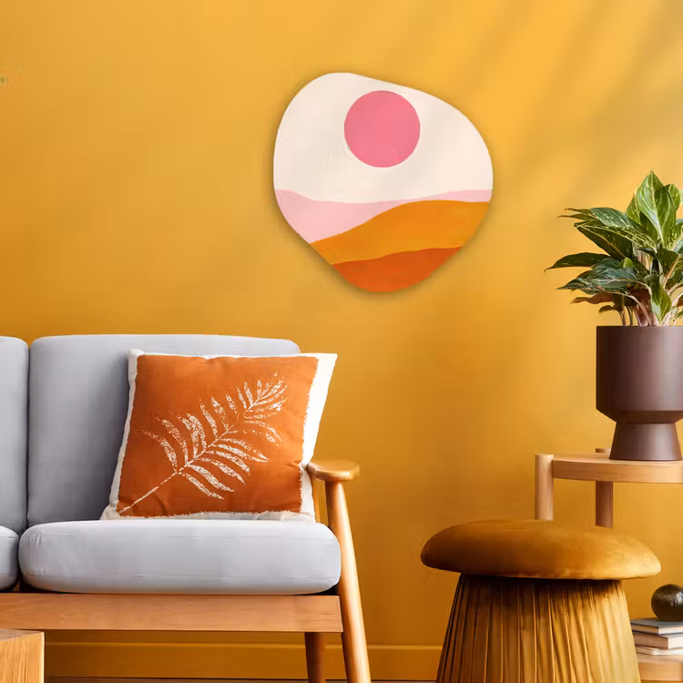 Organisch schilderij - Forex - Zon - Heuvels - Abstract - Roze — 3