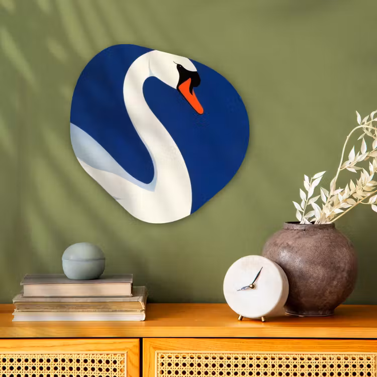 Organisch schilderij - Forex - Zwaan - Wit - Snavel - Illustratie — 2
