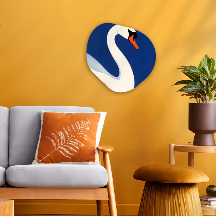 Organisch schilderij - Forex - Zwaan - Wit - Snavel - Illustratie — 3