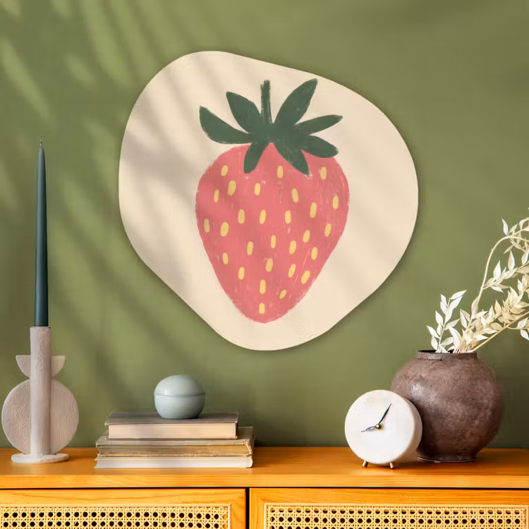 Organische vorm aluminium - Aardbei - Minimalistisch - Rood - Fruit — 2