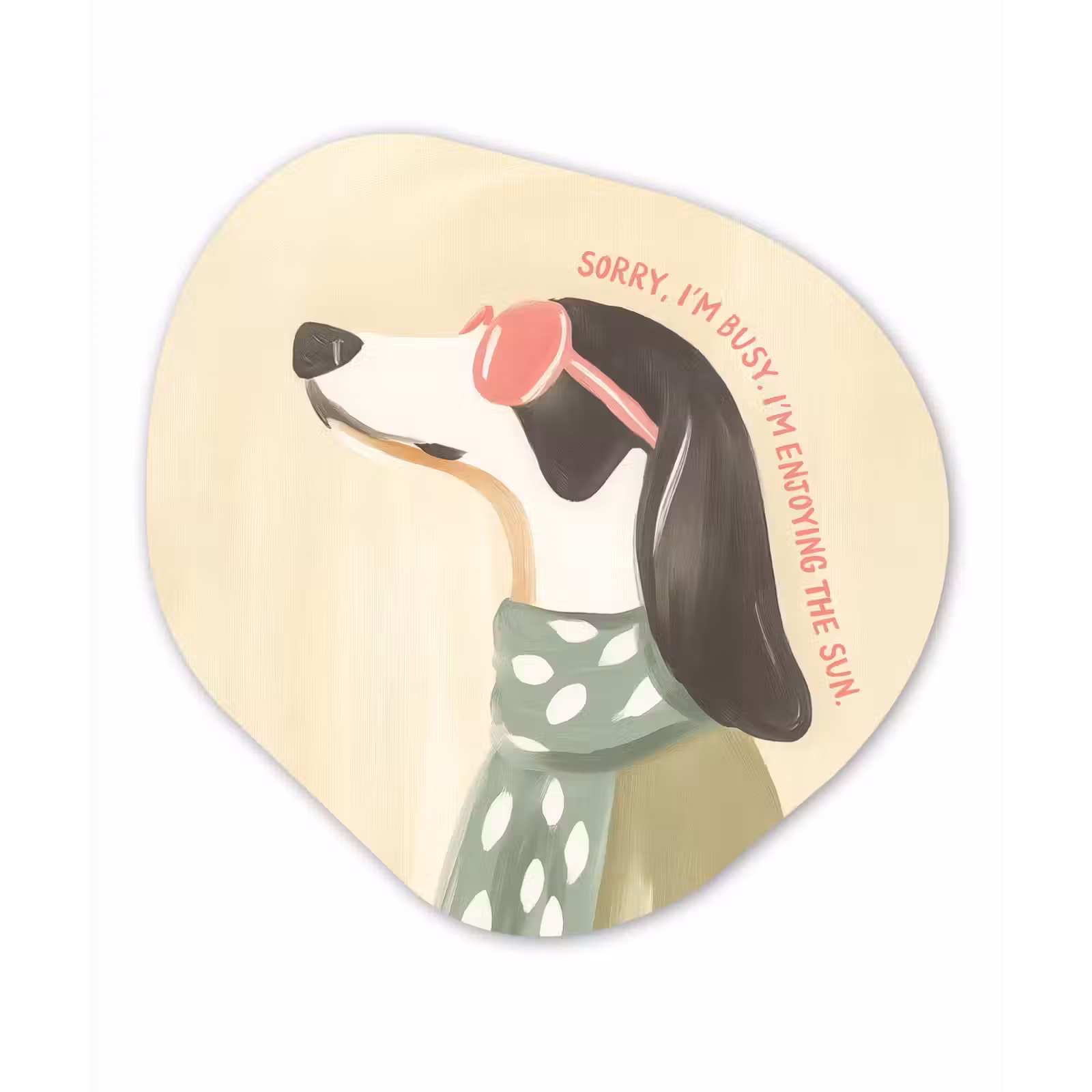 Organisch schilderij - Forex - Quote - Hond - Zonnebril — 1