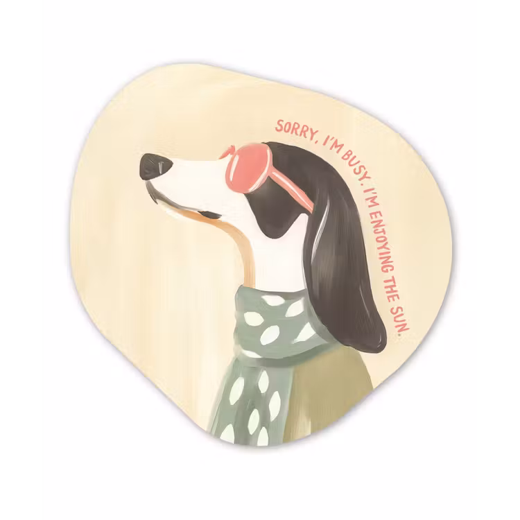 Organisch schilderij - Forex - Quote - Hond - Zonnebril — 1