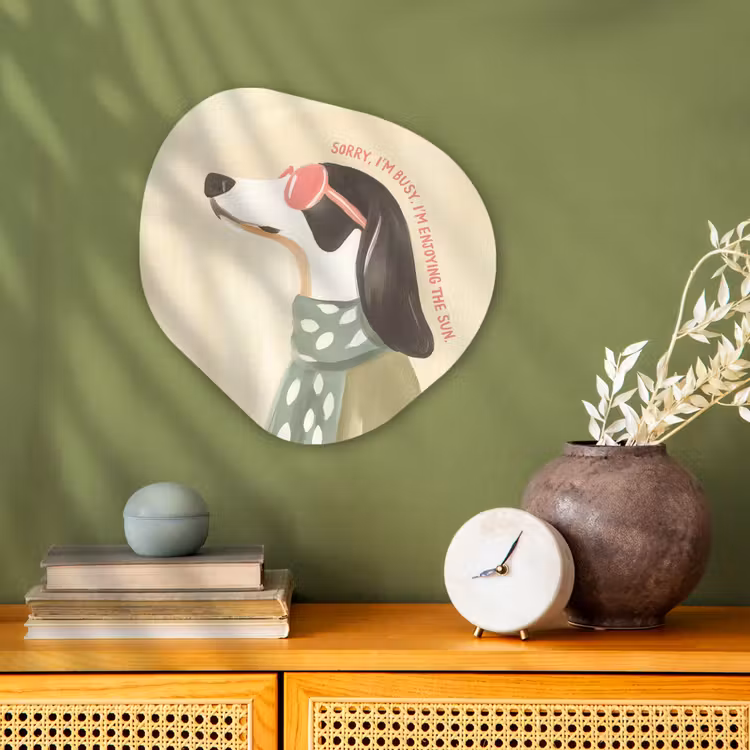 Organisch schilderij - Forex - Quote - Hond - Zonnebril — 2