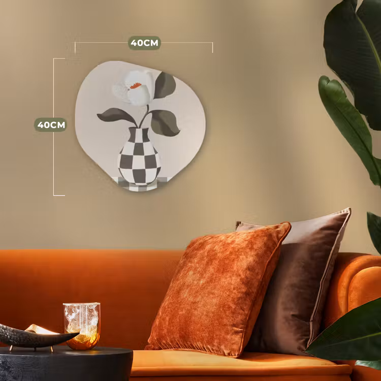 Organisch schilderij - Forex - Vaas - Geruit - Groen - Bloem — 4