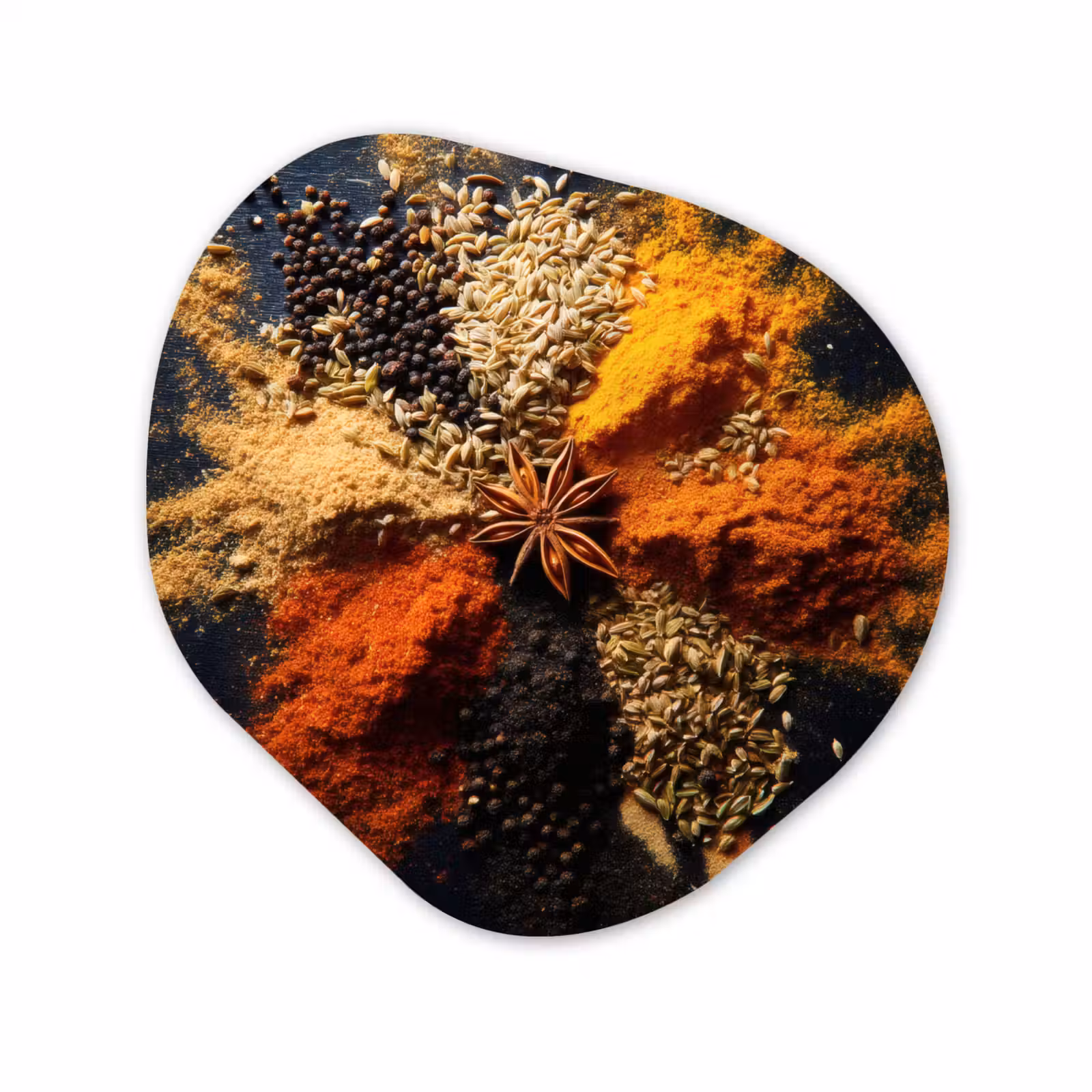 Organisch schilderij - Forex - Specerijen - Explosie - Oranje — 1